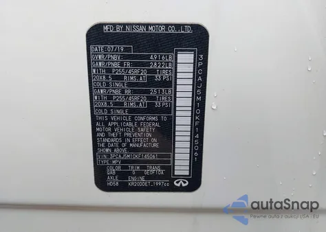 2019 Infiniti Qx50 Essential from USA, damaged, VIN 3PCAJ5M10KF145061